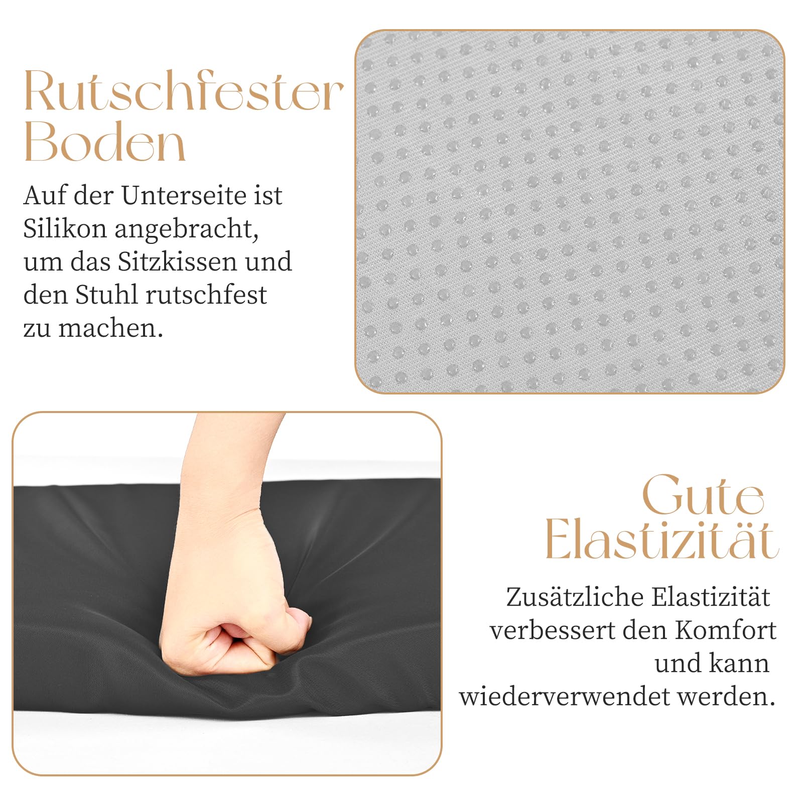 Teruntrue 4 Stück Bierbankauflagen, Bierbank Auflage 220x25x2cm bierzeltgarnitur Auflage, Waschbare bierbankauflagen für Biertisch & Party Festzeltgarnitur(Dunkelgrau)