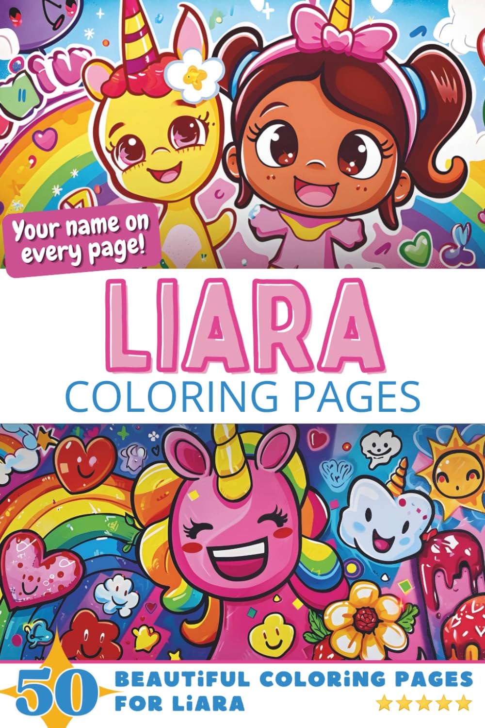 Liara Coloring Pages: Wow-Effect! Your name on every page - Liara coloring book - 6x9" - 50x Liara coloring page - Fantastic Gift