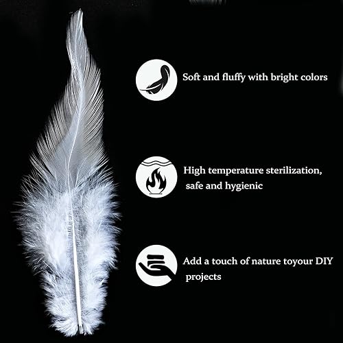 Miniatura 3 de 120 plumas blancas de 5 a 7 pulgadas para manualidades, plumas de gallo a granel para bodas, fiestas en casa, suministros de atrapasueños y