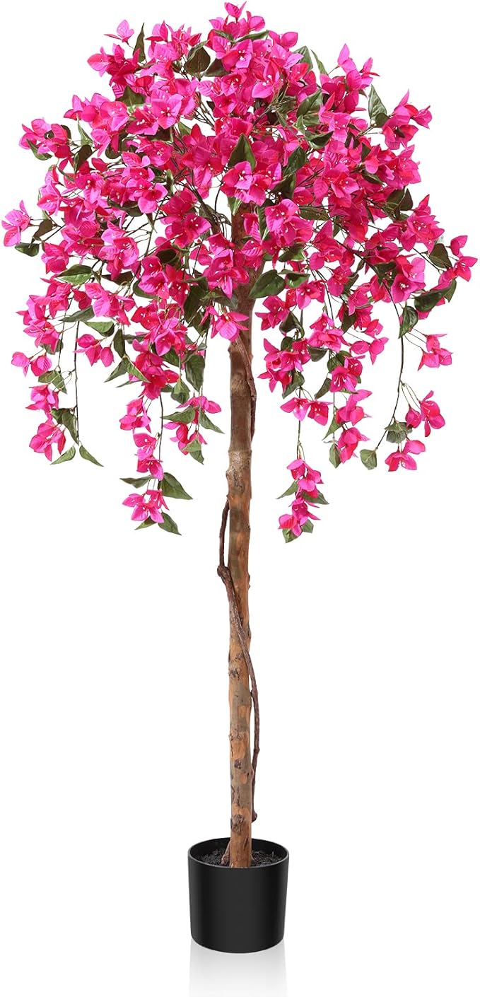 Fopamtri Artificial Plants Bougainvillea Tree 150cm Artificial Blossom