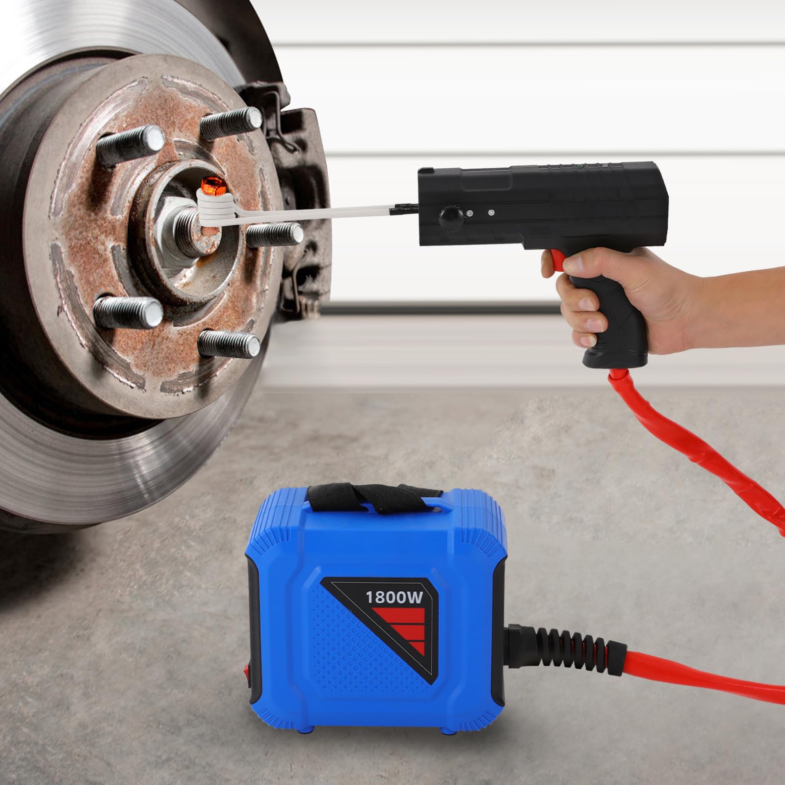 Riscaldatore a induzione magnetico 1800 W 220 V, riscaldatore a induzione con 4 bobine di riscaldamento, rimozione bulloni a induzione per la rimozione di bulloni e dadi, adatto per parti metalliche