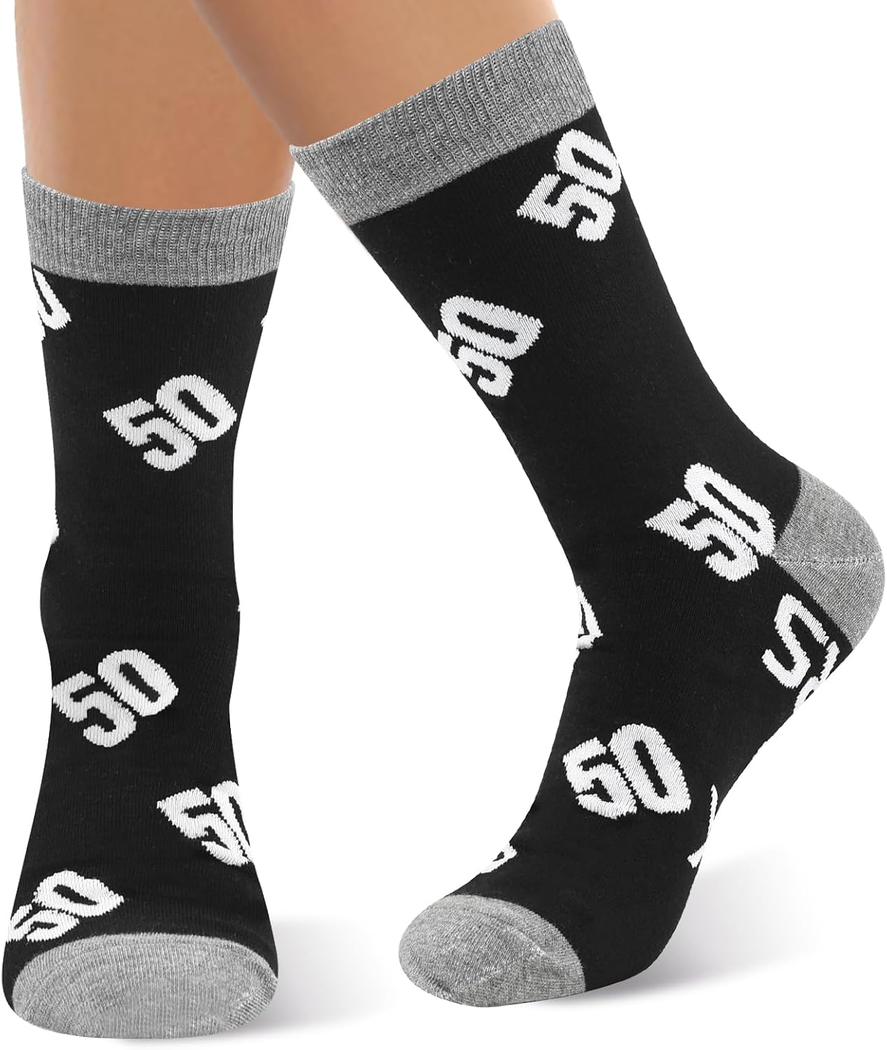 JZYJHCAI 30th 40th 50th Birthday Gifts For Him, Men Fathers Day Gift Socks, Novelty Funny Crews Black Cotton Socks Dad Son
