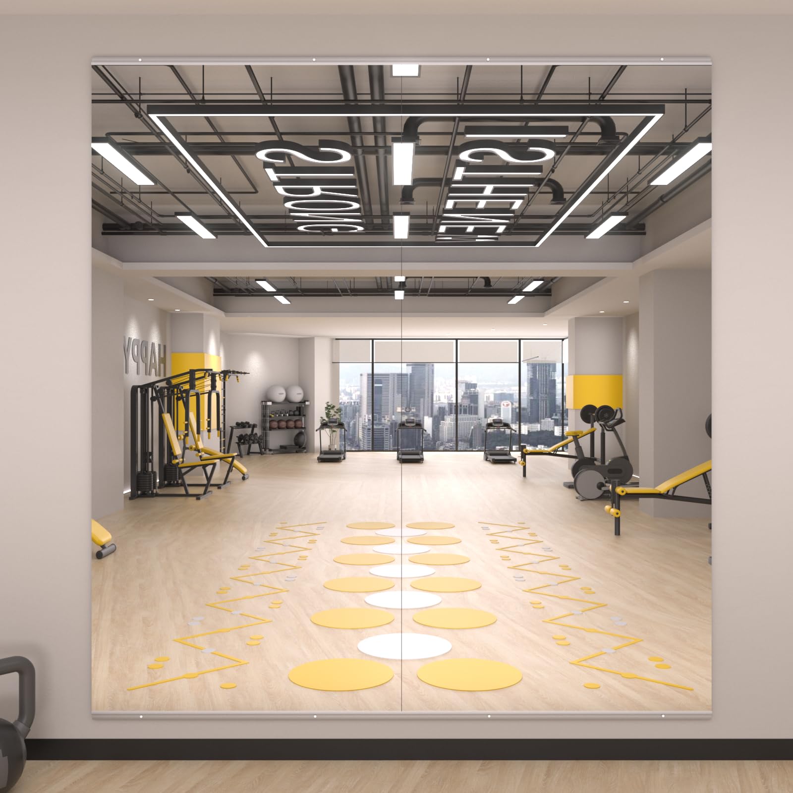 Photo 1 of LOAAO Home Gym Mirror, 65"x30"-2 PCS Gym Mirrors for Wall, Frameless, Tempered Glass, Large Workout Mirrors for Home Gym, Dance Studio, Yoga Room, Garage Gym