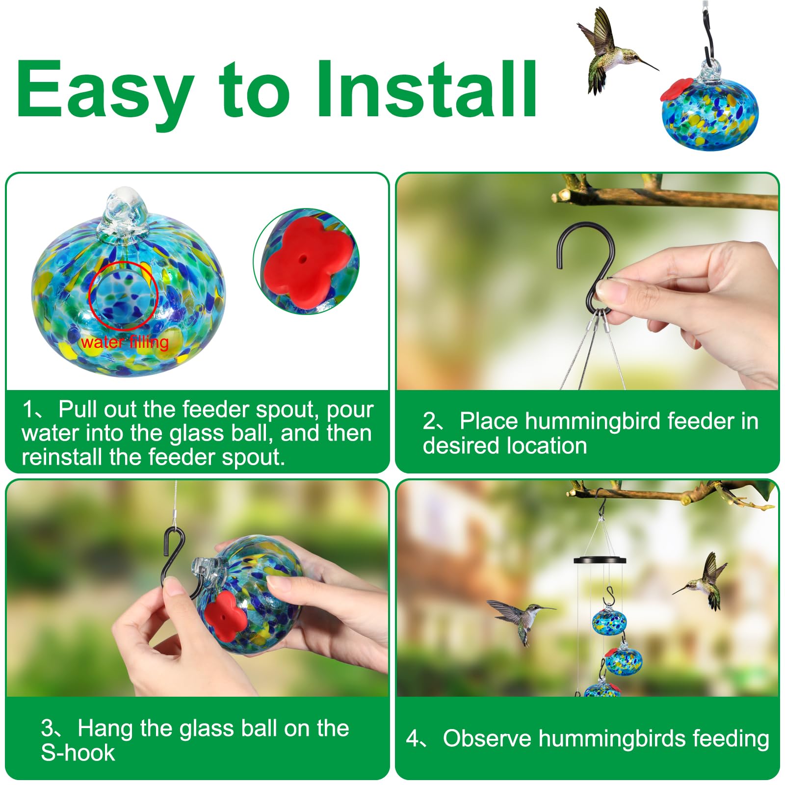Comedero para pájaros para colgar al aire libre con taza de agua, comedero de metal para pájaros silvestres para farol de jardín, faroles de decoración de cardenales, como regalo para mamá, abuela y