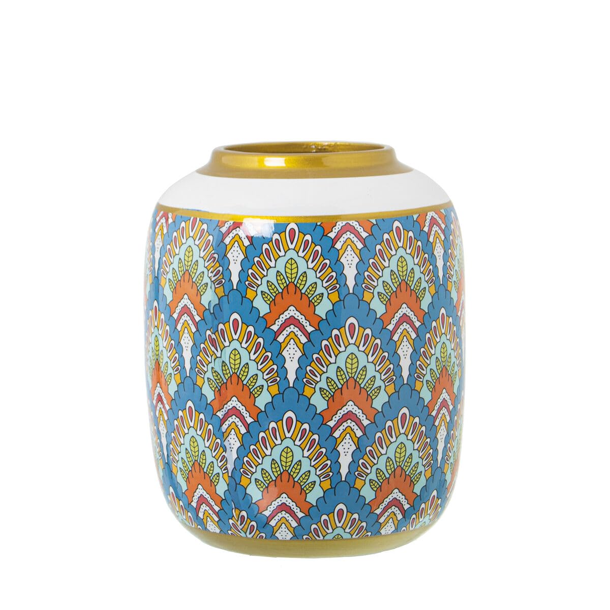 Alexandra House Living Vase White Gold Ceramic 18 x 18 x 22 cm