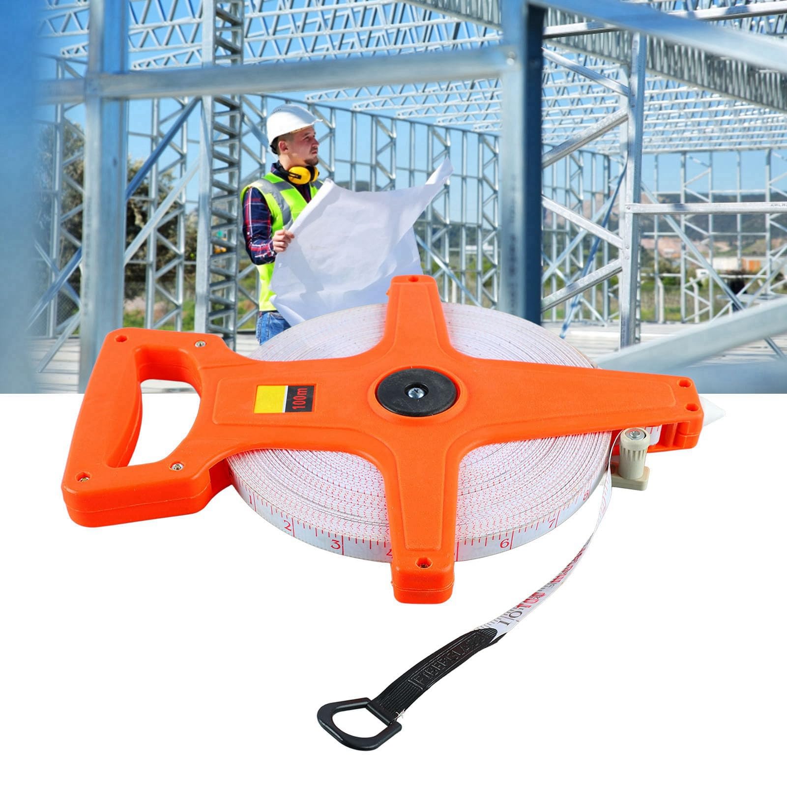 Cinta Métrica de Fibra de Vidrio de 100 Metros de Largo Medida Handyman Lands Cinta Métrica para Manguera