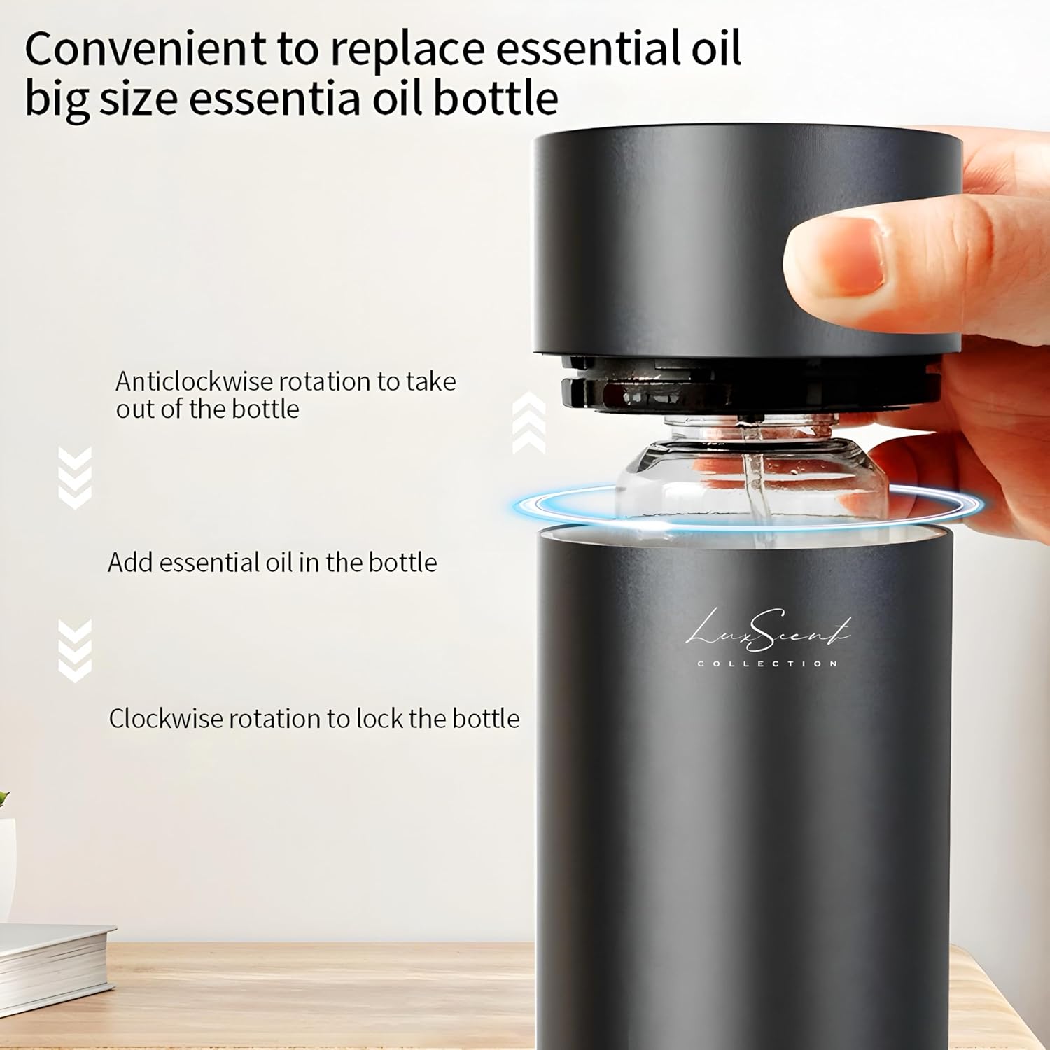 Wireless Aroma Diffuser with 120mL Iconic Scent Oil Included - for up to 1000sq. ft Coverage - Hotel Scent Diffuser - Remote Control - Home Luxury Essential Oil Diffuser - Aromatherapy
