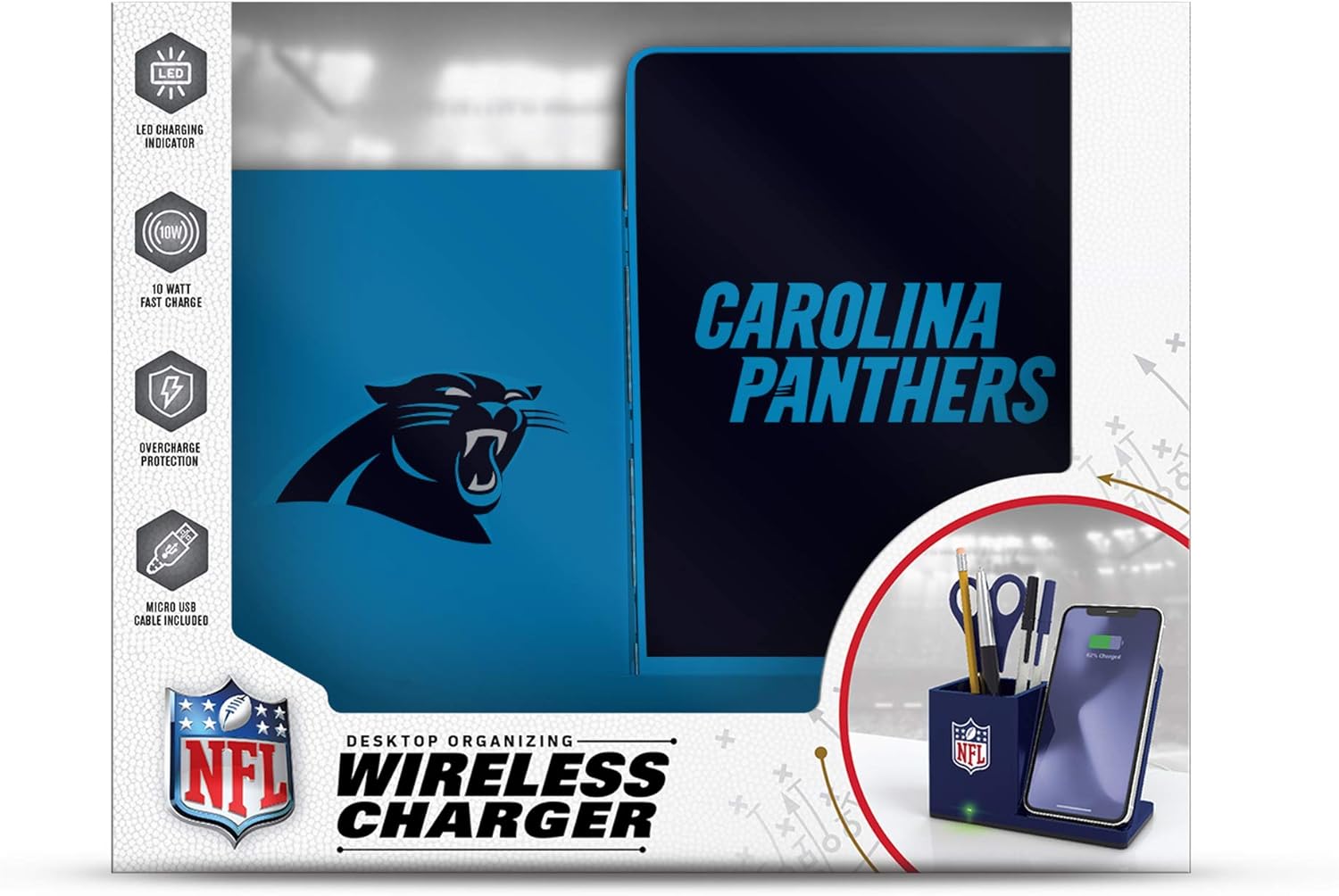 SOAR NFL Unisex Wireless Charging Stand and Desktop Organizer