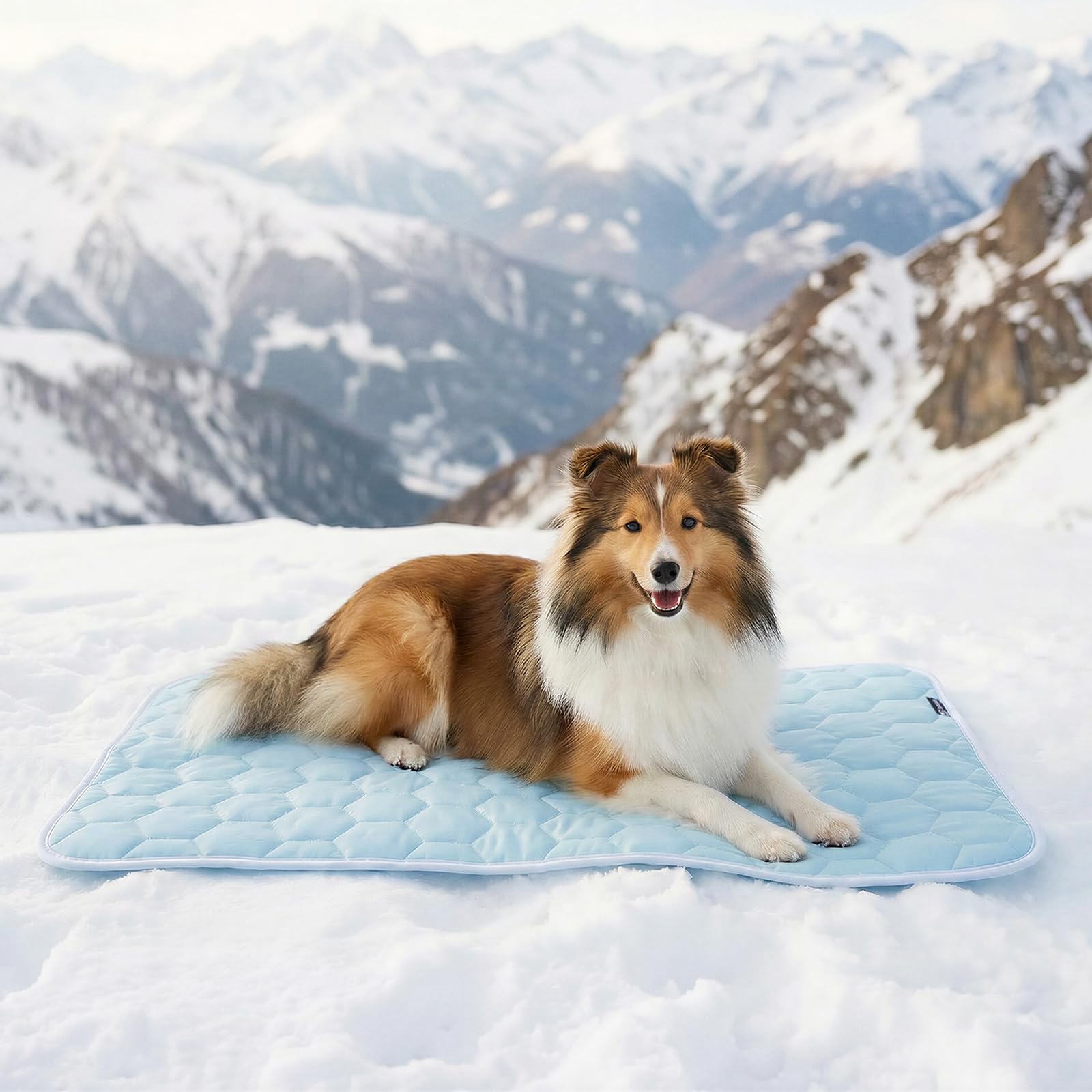 Sytopia Alfombrilla de refrigeración para perros, alfombrilla de refrigeración duradera para perros grandes, ideal para verano, azul claro