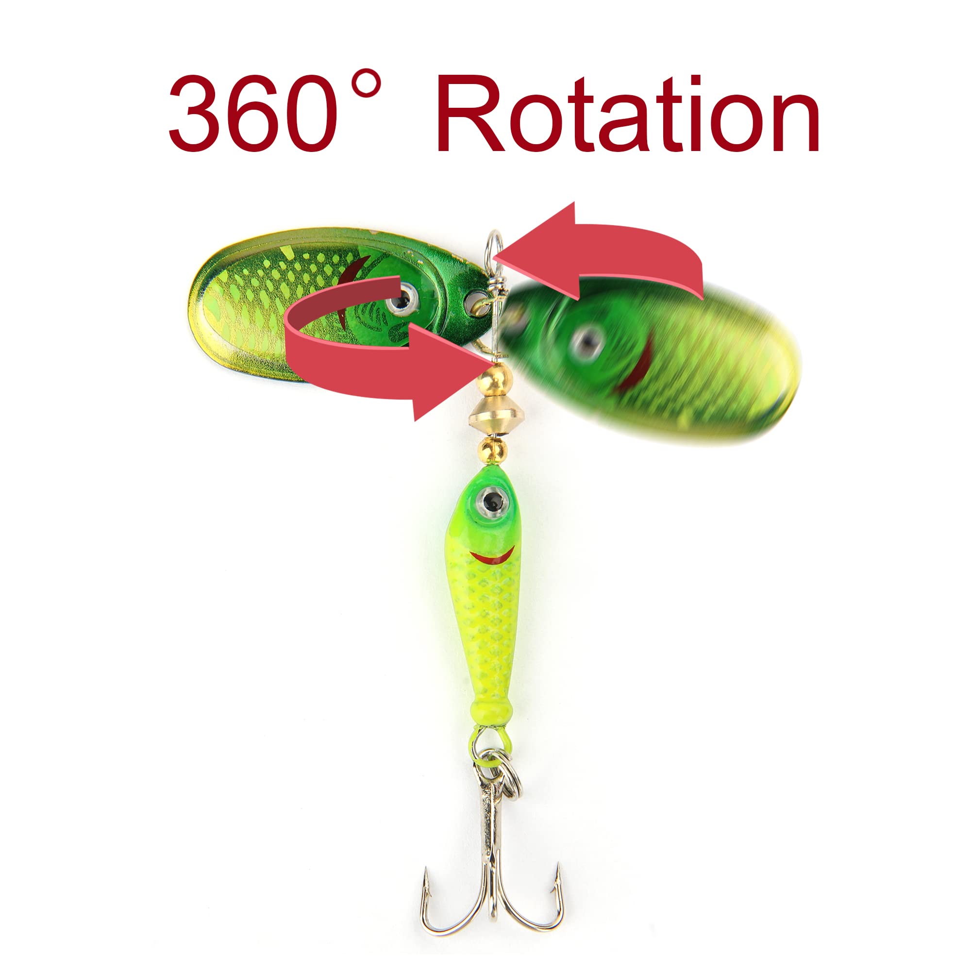 Jig Head Hooks Weighted with Spinner Blades Swimbaits Crank Hooks for Soft Fishing Lures (5PCS-A)