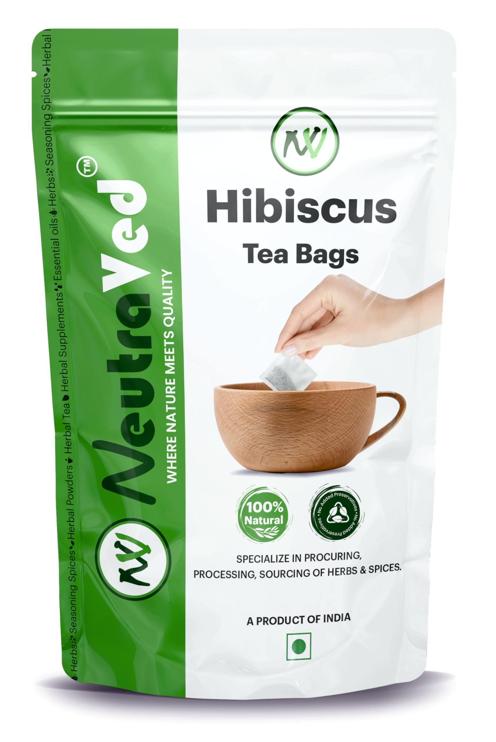 NeutraVed Hibiscus Tea Bags | Herbal Tea Bags with Pure Hibiscus, Pack of 1 (40 Tea Bags) | Stored in Reusable Zipper Pouch - 40 Pec (B0D79KH59Y) Amazon Price History, Amazon Price Tracker