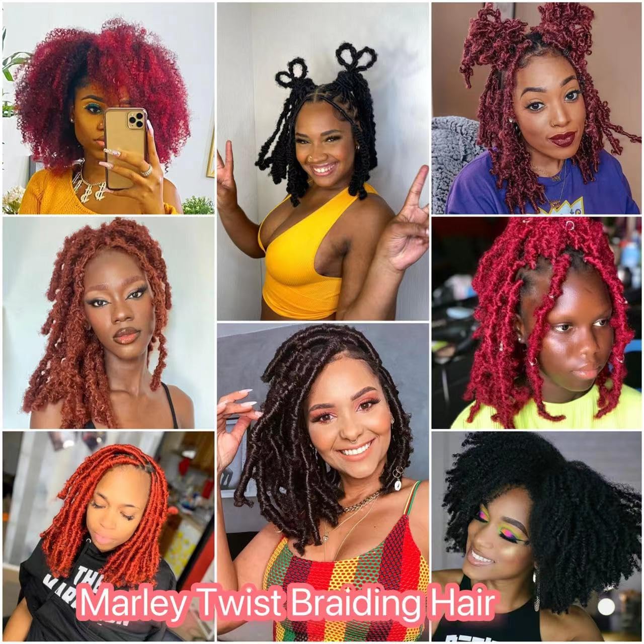 Ombre Blue Marley Twist Braiding hair 16 Inch Springy Afro Twist Pre Separated Kinky Twist Hair Wrapping Hair for Soft Locs, 3 Tones Black Blue Sky Blue Marley Hair,Kinky Twist Hair for Braiding