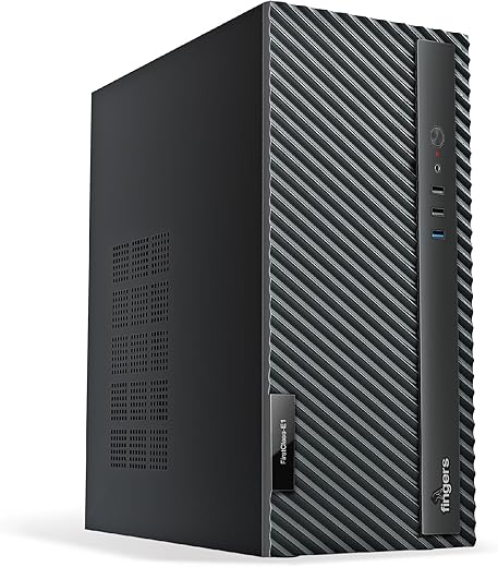 FINGERS FirstClass-E1 Micro ATX PC Case with Compact Design, Premium Thick Metal Structure, 1 x USB 3.0 + 2 x USB 2.0 + Earphone Jack (HD Audio &…