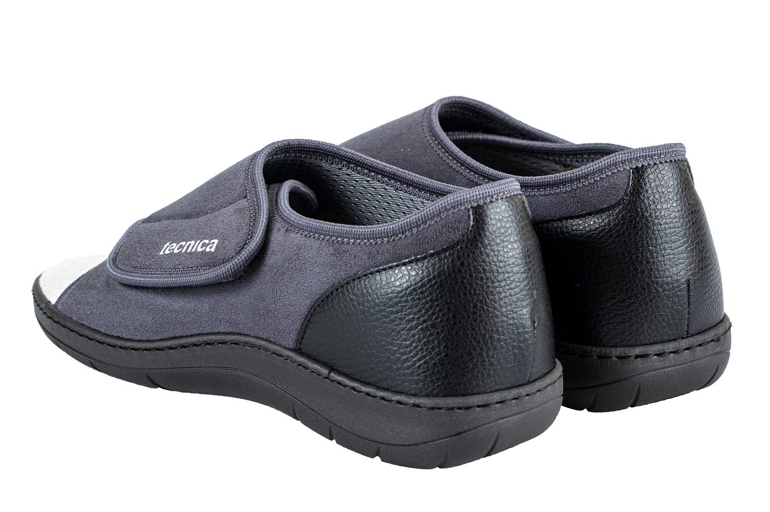 EXTRO STYLE - Scarpe Ortopediche Tecnica 4T, per Piedi Fasciati e Lunghe Guarigioni, Scarpe Antiscivolo Donna e Uomo con Tomaia in Microfibra e Pianta Larga, Plantare Estraibile, Grigio