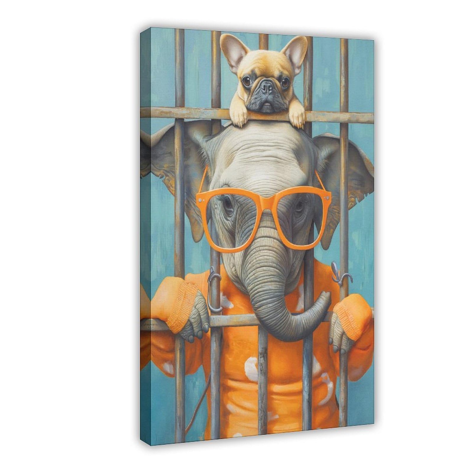 Bareronor Abstract Elephant Poster Canvas Poster Bedroom Decor Landscape Office Room Decor Gift 12" L X 18" W