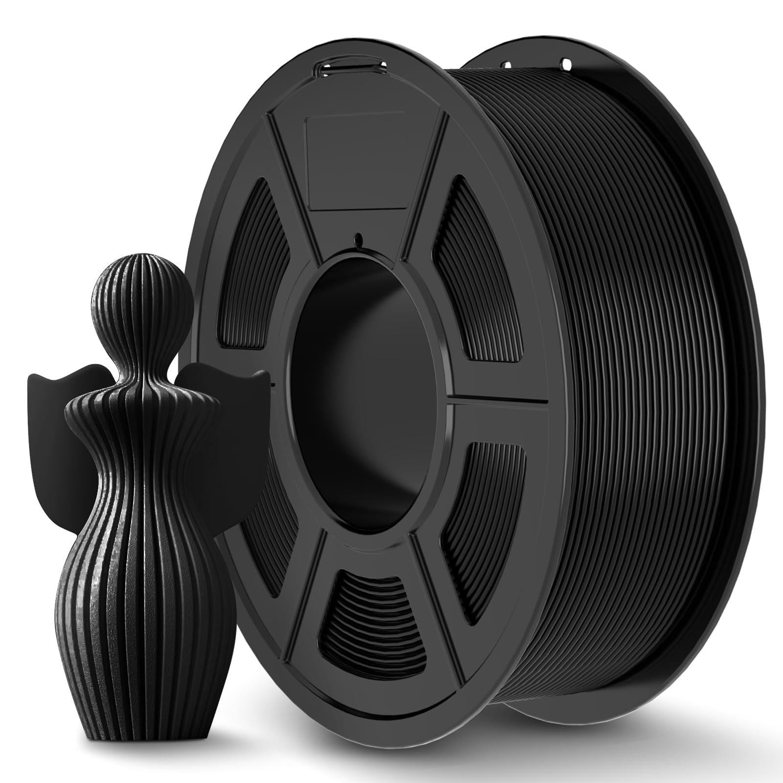 JAYO PLA+ Filament 1.75mm Black 1.1KG (2.4lbs) Spool, PLA Plus Tougher and Stronger 3D Printer Filament, Dimensional Accuracy +/- 0.02mm，Fits for Most FDM 3D Printers.