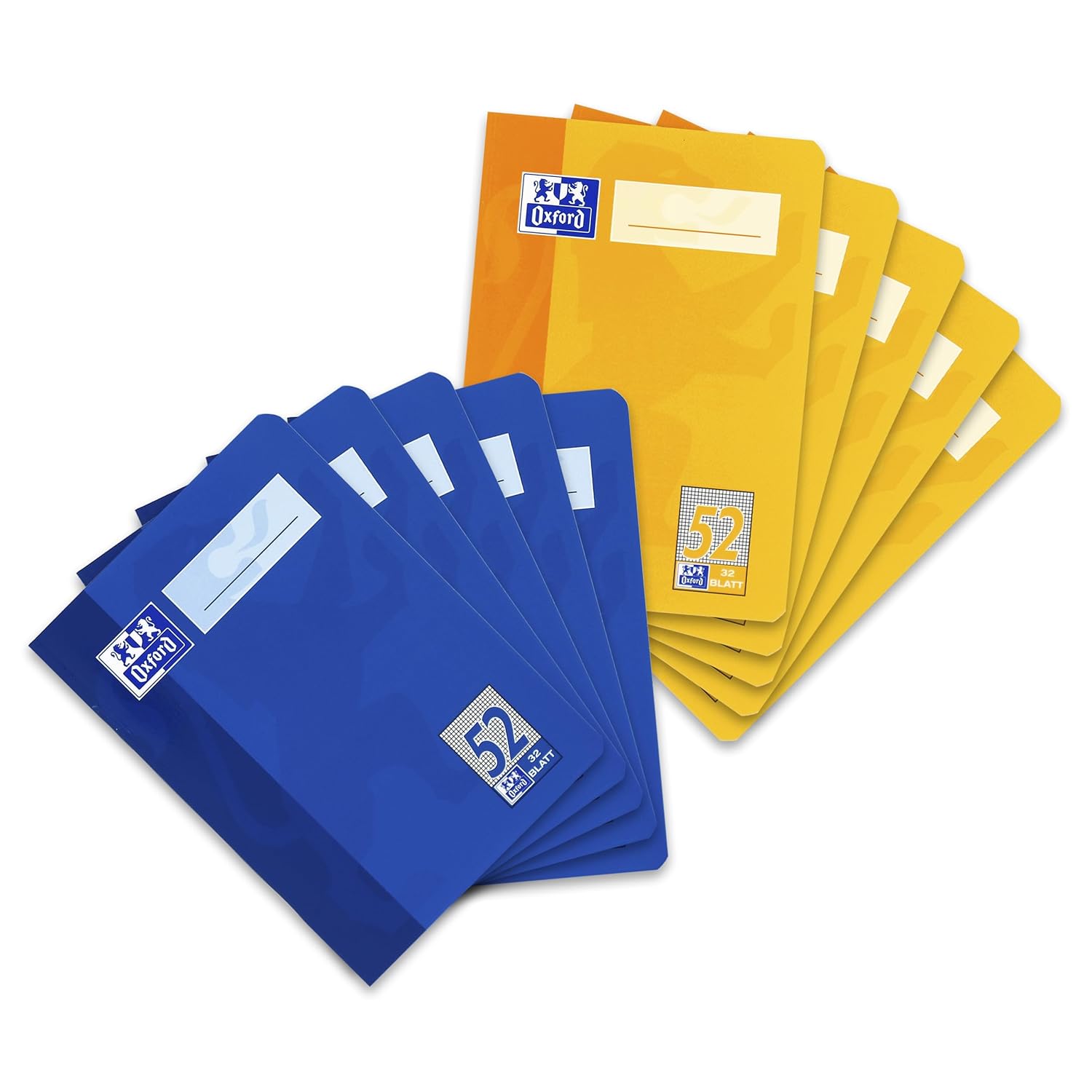 Oxford School Exercise Book 90 g/m² Optic Paper Lineage 52 - Chequered A6, 32 Blatt Pack of 10