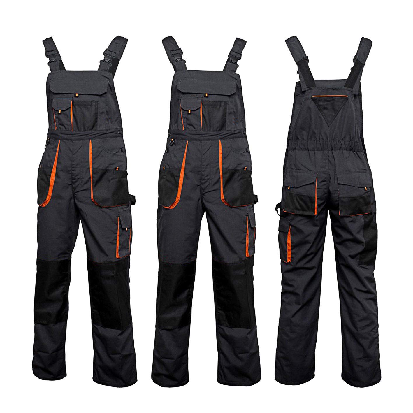 Art.mas Men's Orange Classic Bib And Brace Dungaree Overalls, Pro Wear Workwear, Multipockets, Pocket For Knee Pads, Durable Triple Stitched Seams, 2 Colors (58 (40-42Inch), )