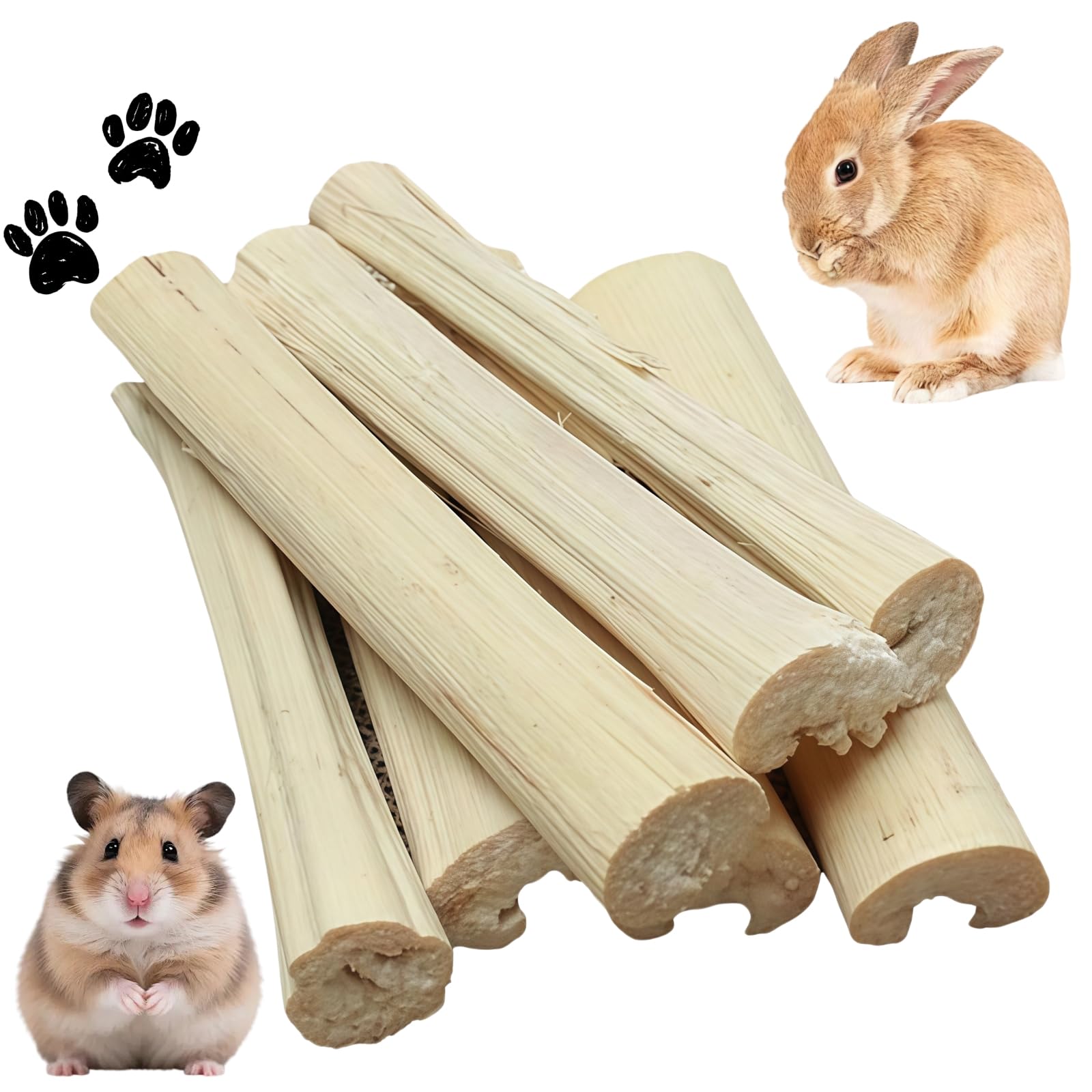 100g Sweet Bamboo Chew Sticks for Rabbits & Hamsters,Support Dental Health