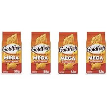 Goldfish Crackers - 4 bags - Free of Dyes Mega Sharp Cheddar 5.9oz
