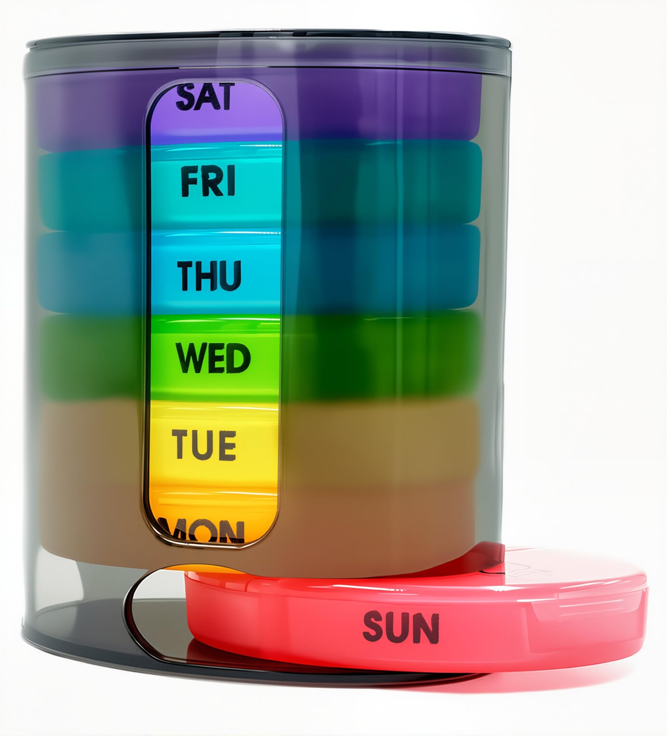 Weekly Pill Organizer Twice-A-Day Portable 7 Day Pill Box Case with Stackable AM PM Compartments for Pills Vitamin