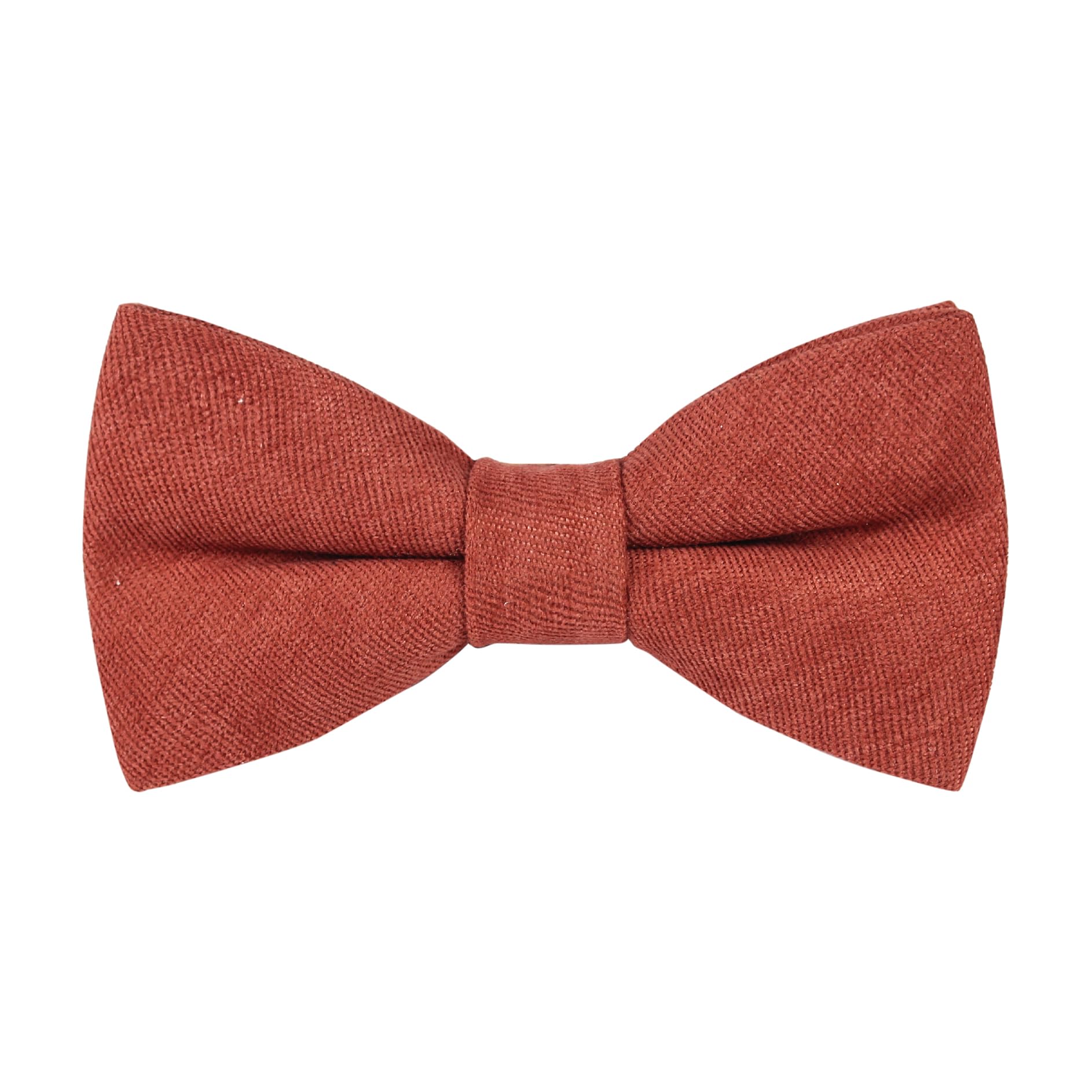 Men's Luxury Cotton Blend Pre-tied Bow Tie (Terracotta)