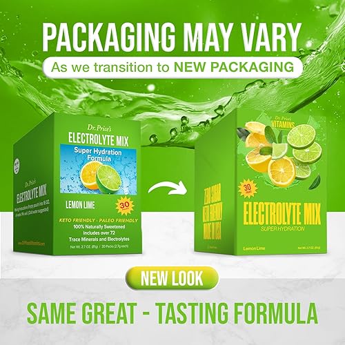 Miniatura 2 de Mezcla de electrolitos súper hidratación fórmula  de oligominerales  Sabor lima-limón 30paquetes mezcla para bebida  Dr Prices Vitamins 30