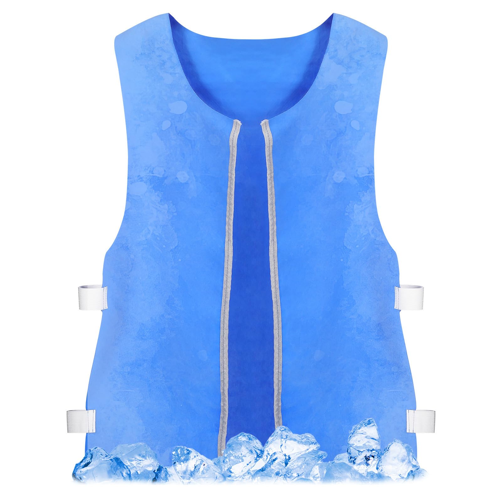 Gilet Rinfrescante Regolabile per Sport Estivi, Tessuto Innovativo Protezione Solare, per Operatori ad Alte Temperature Azzurro