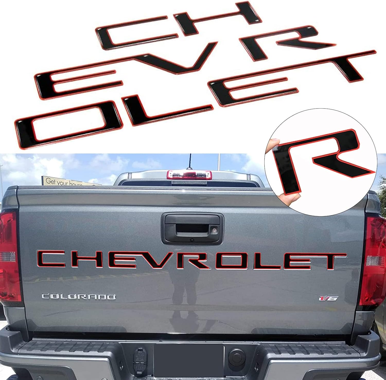 KENPENRI Tailgate Insert Letters Compatible with Chevy Colorado 2021