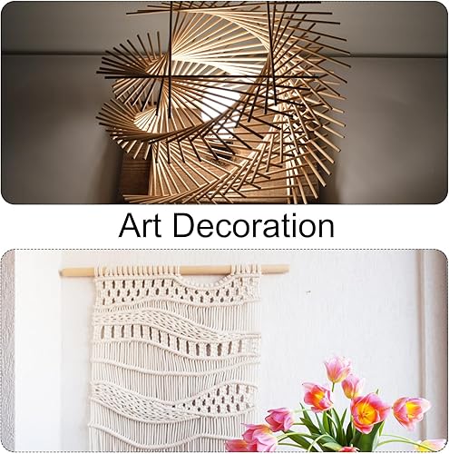 Miniatura 7 de MECCANIXITY Varillas de madera de 11.8 in, 12 varillas redondas de madera, palo de bambú de 0.23 pulgadas para manualidades, accesorios de cabina de