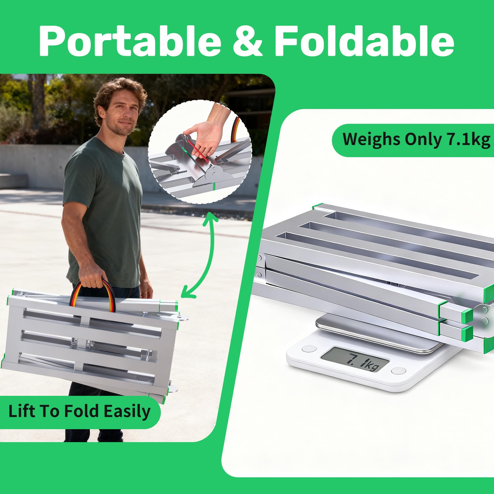 Aluminiowa platforma robocza z regulacją wysokości, składana platforma robocza do domu i warsztatu, garażu i na plac budowy, do 180 kg (120 cm)