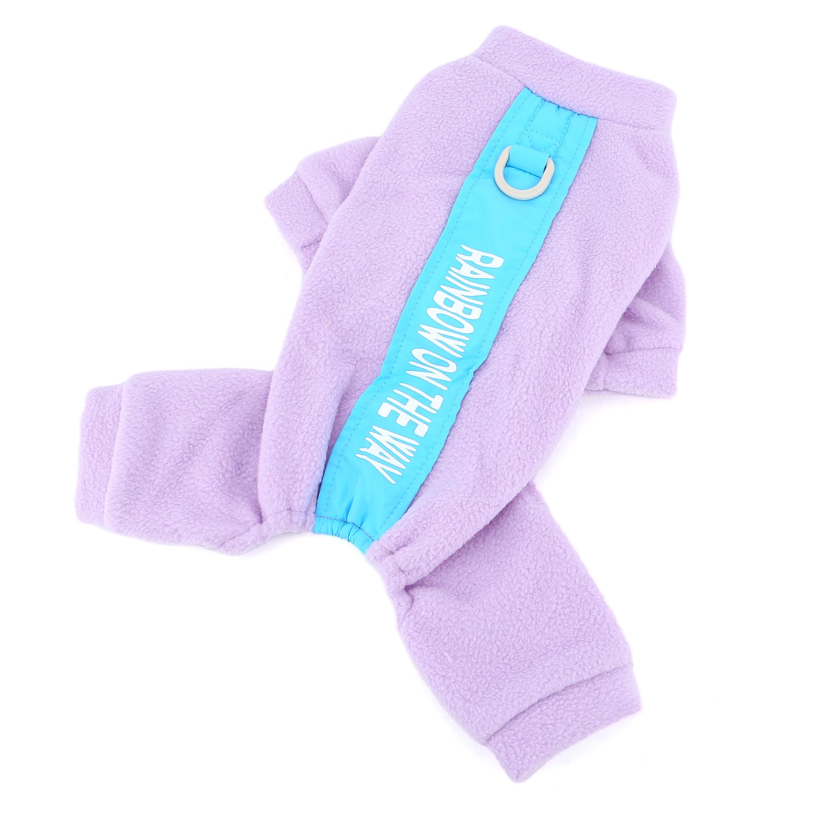 Pijamas de Forro Polar para Perros pequeños, Mono de Cachorro con Anillo en D y Letra Impresa, Suave Jersey de Cuatro Patas Pjs Acogedor Invierno otoño Ropa de Dormir para Mascotas Chihuahua Yorkie