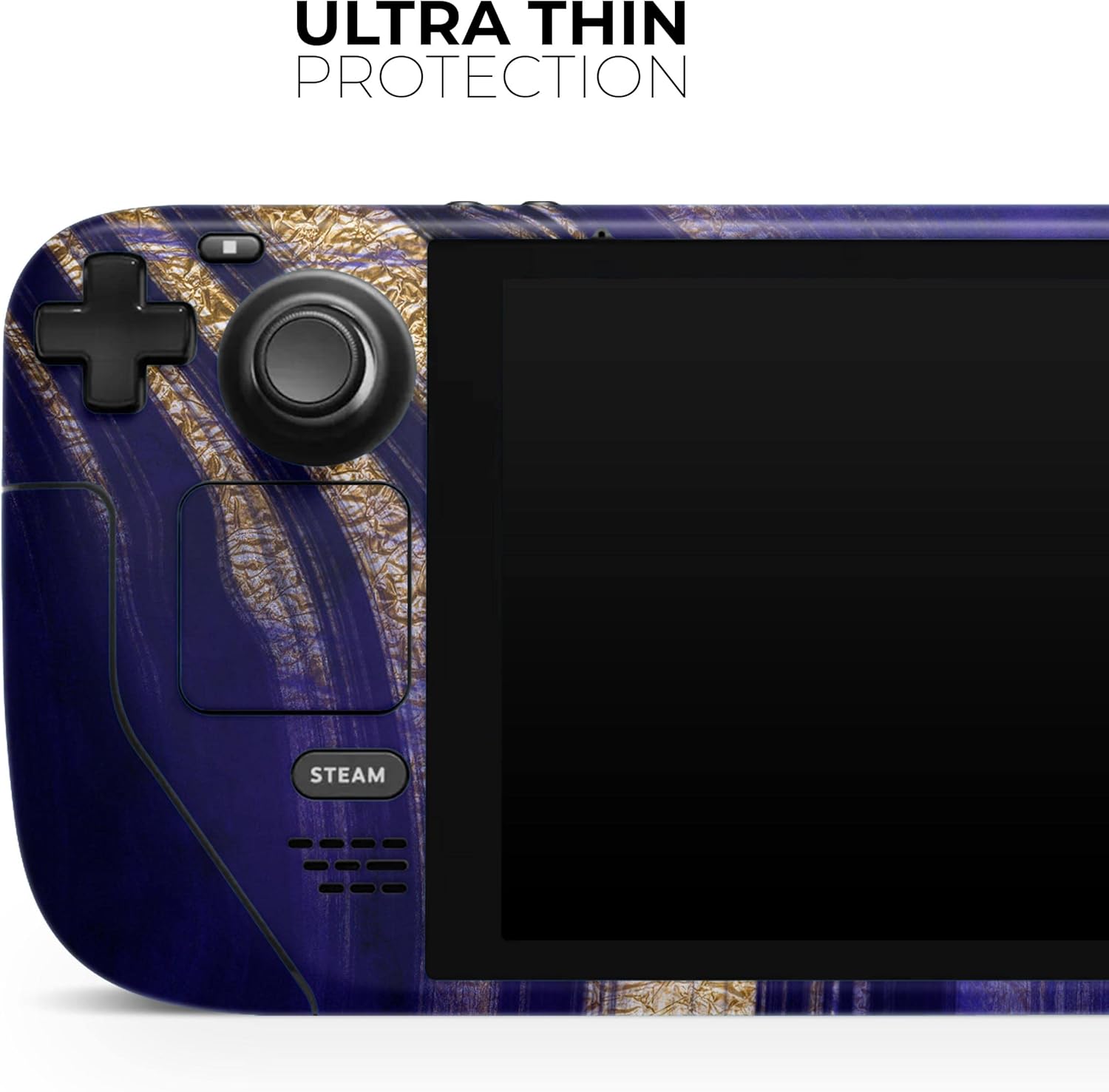Compatible with Steam Deck - Skin Decal Protective Scratch-Resistant Removable Vinyl Wrap Cover - Vivid Agate Vein Slice Blue V2