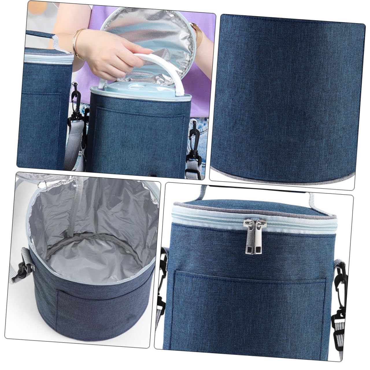 COLLBATH Thermotasche Isoliertasche für Lebensmittel mit Zwei Wege Reißverschluss aus Oxford Stoff Kompakte und Tragbare Lunchbag für Camping und Reise