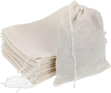 small linen drawstring bolsas