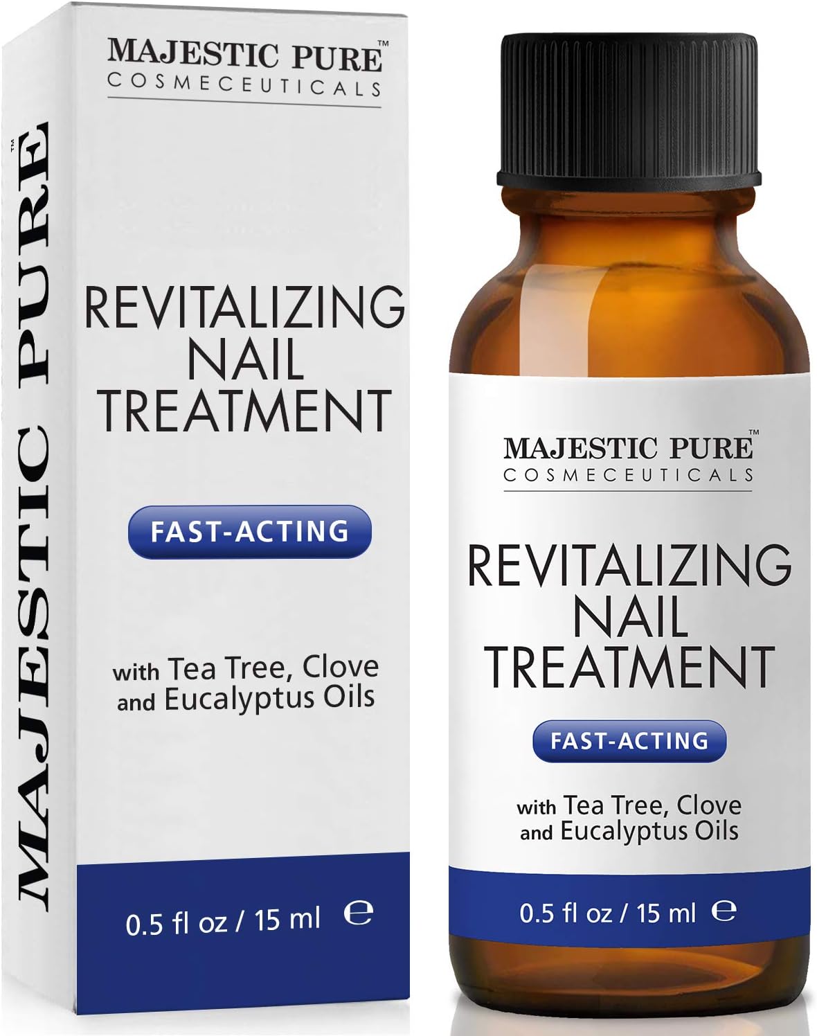 MAJESTIC PURE Extra Strength Natural Nail Treatment - Fights Toenail with Tea Tree, Clove, and Eucalyptus Oils - Natural Remedy for Damaged Toe Nails and Foot Health - 0.5 fl oz : Beauty & Personal Care
