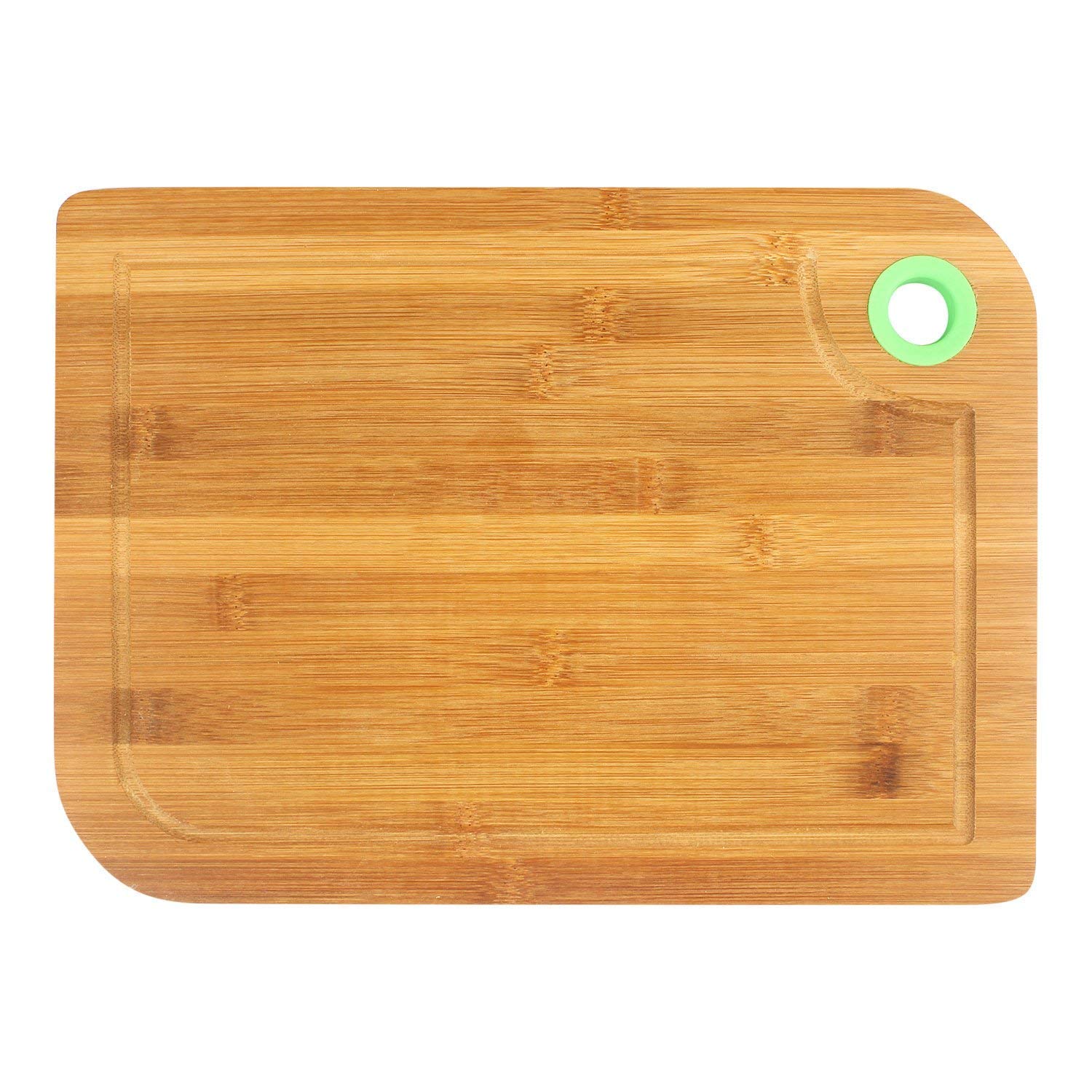 SKYFUN (LABEL) Double Sided Bamboo Wooden Chopping Board Large Size Cutting Pad Tray for Fruit, Vegetables, Cheese with Drip Juice Groove, Finger Hole Design-Brown