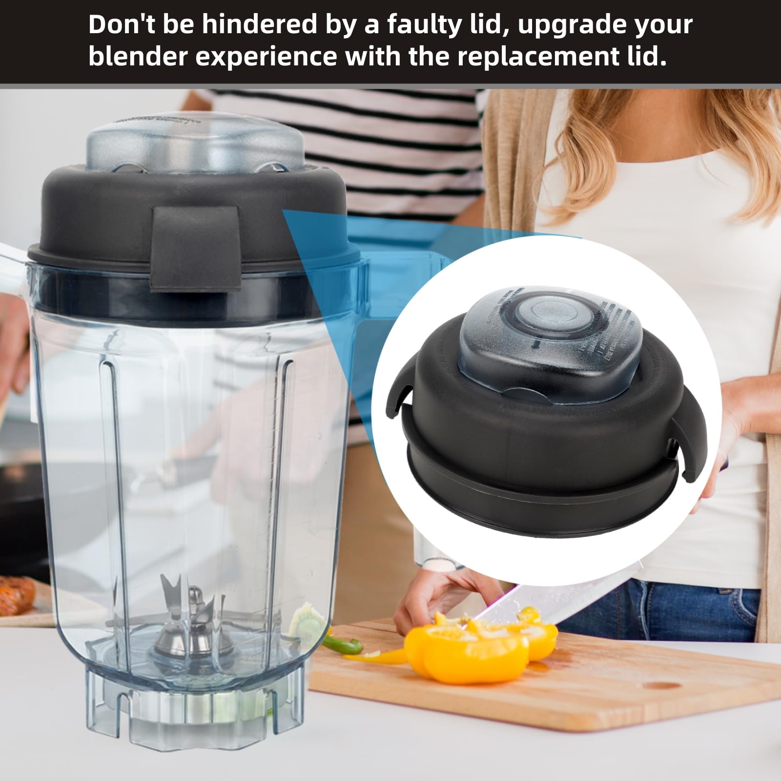 Amazon.com: KINLYBO 2 Part Blender Lid and Plug for Vitamix 32oz