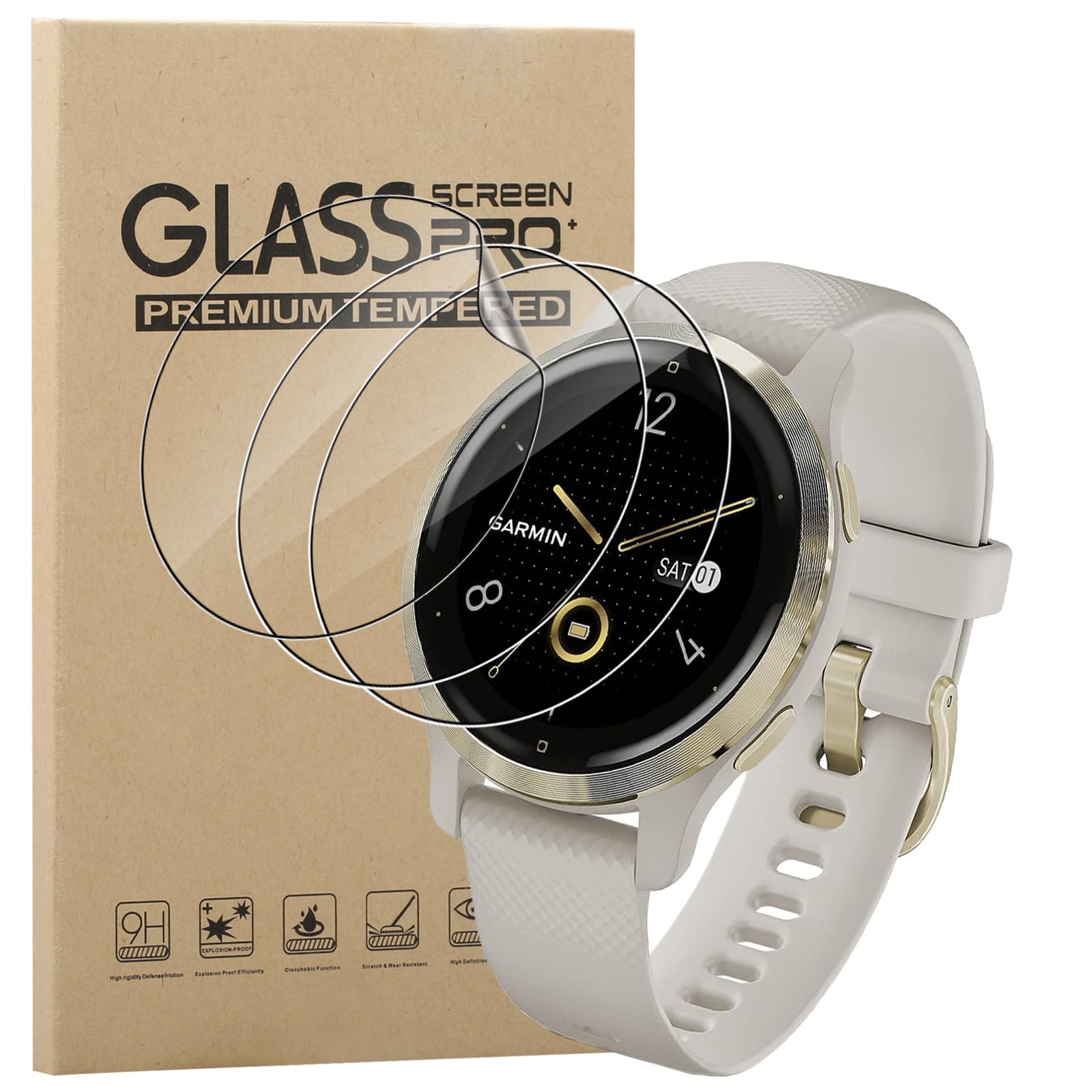 Protections Écran Garmin Venu 3s - 4 Films TPU Anti-Rayures, HD Transparent, Installation Facile