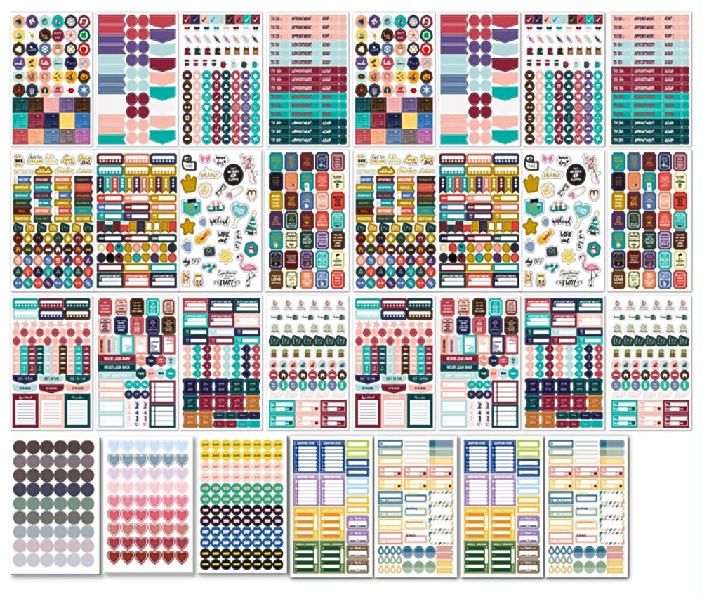 ARRLSDBPlanner Stickers for Adults - 31 Sheets/1748 pcs - Calendar Stickers for Adults Planner Aesthetic