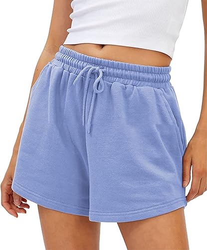 Miniatura 10 de Uillui Sweat Shorts Womens 5" Comfy Cotton Athletic Gym Shorts High Waisted Workout Running Shorts Casual Jogger Short Pants