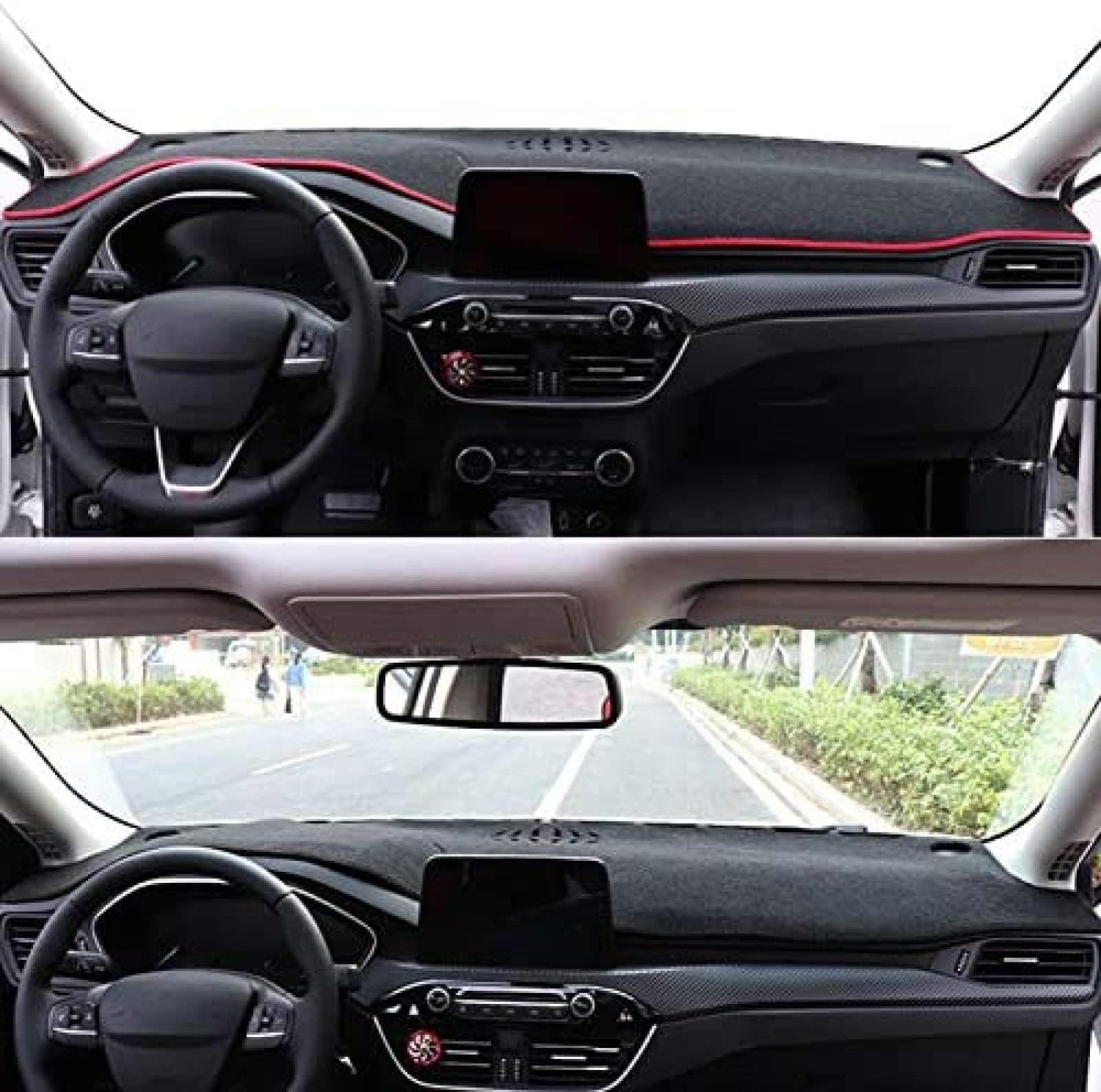 Coperture cruscotto,per Ford Focus MK4 2019 2020(LHD),Parasole Pad Auto Center Console Dash Mat Accessori,C-Red Edge