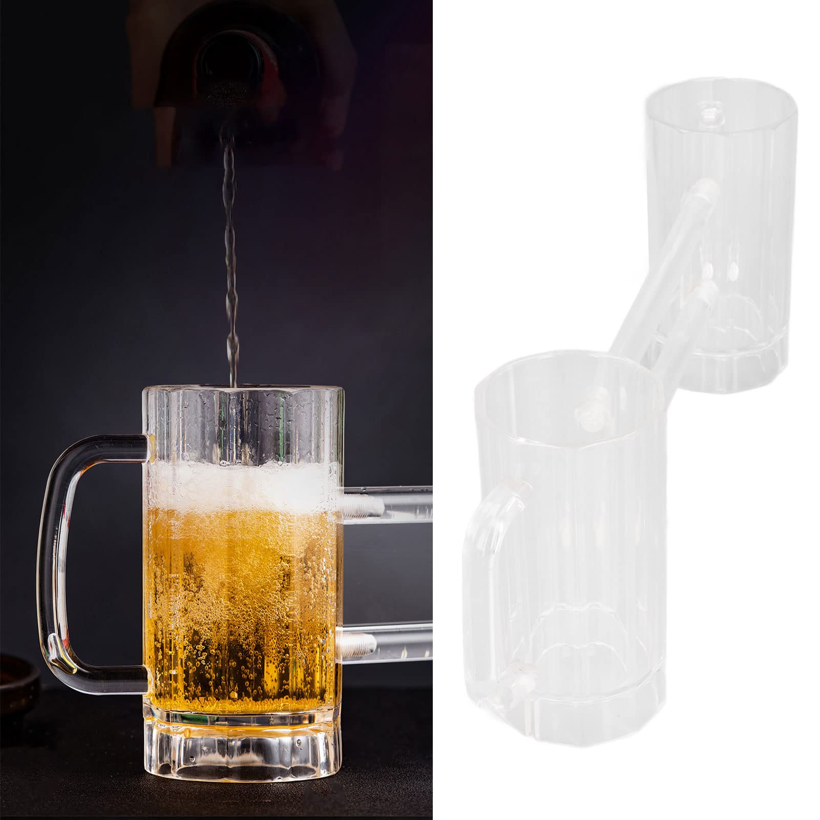Beer glass for two Siamese beer mug high transparency not easy to break and carry