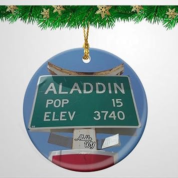Aladdin Wyoming USA Christmas Ornament Travel Souvenir Personalized Christmas Tree Pendant Hanging Decoration 3 in
