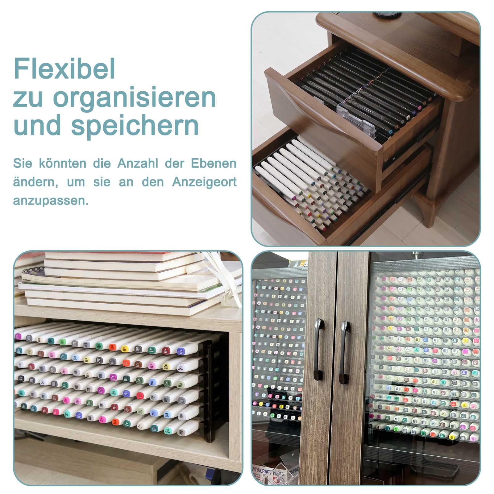 Evemodel 15 * 6 Stifthalter Schreibtisch Bürsten Schlitz-Haltebecher PC Kunststoff Desktop-Markierungshalter zum Organisieren (12Stk., schwarz)