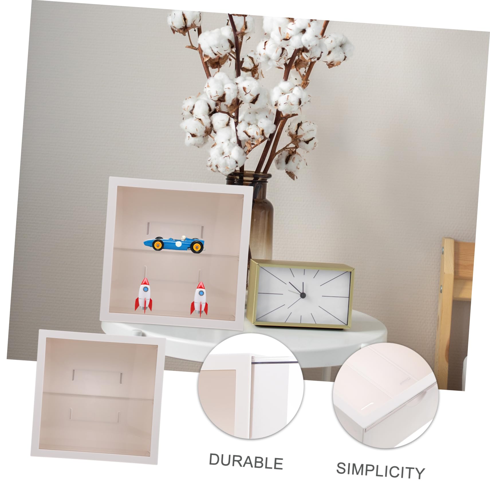 SUPVOX Supporto per Bambole Due Strati Contenitore per Oggetti da Collezione Vetrina per Kit da Garage Organizer per Mensole Fai da Te Adatto per Personaggi Bambole Statue e Modelli
