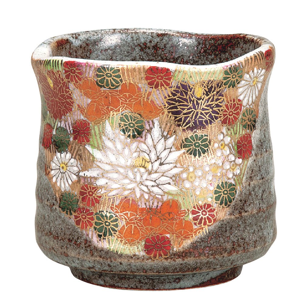 Amazon.com | Japanese Yunomi Tea Cup Gold Flower KUTANI YAKI(ware