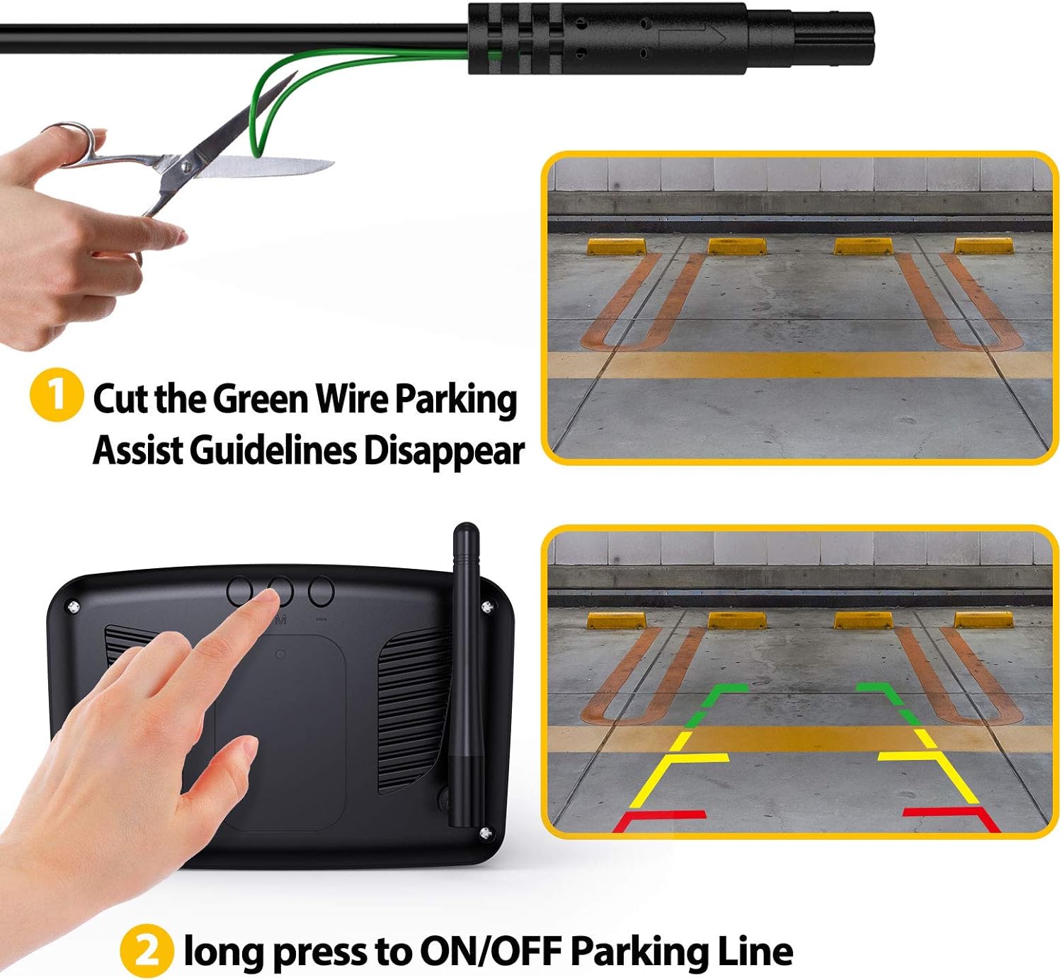 One-Day Sale: Up to 50% Off Wireless Backup Camera 5 Monitor, 1080P HD License Plate Camera w/ Stable Signal for Rear View Car/Pickup/Semi Box Truck/Sedan/Rv/Van/Camper, No Water-in, S04