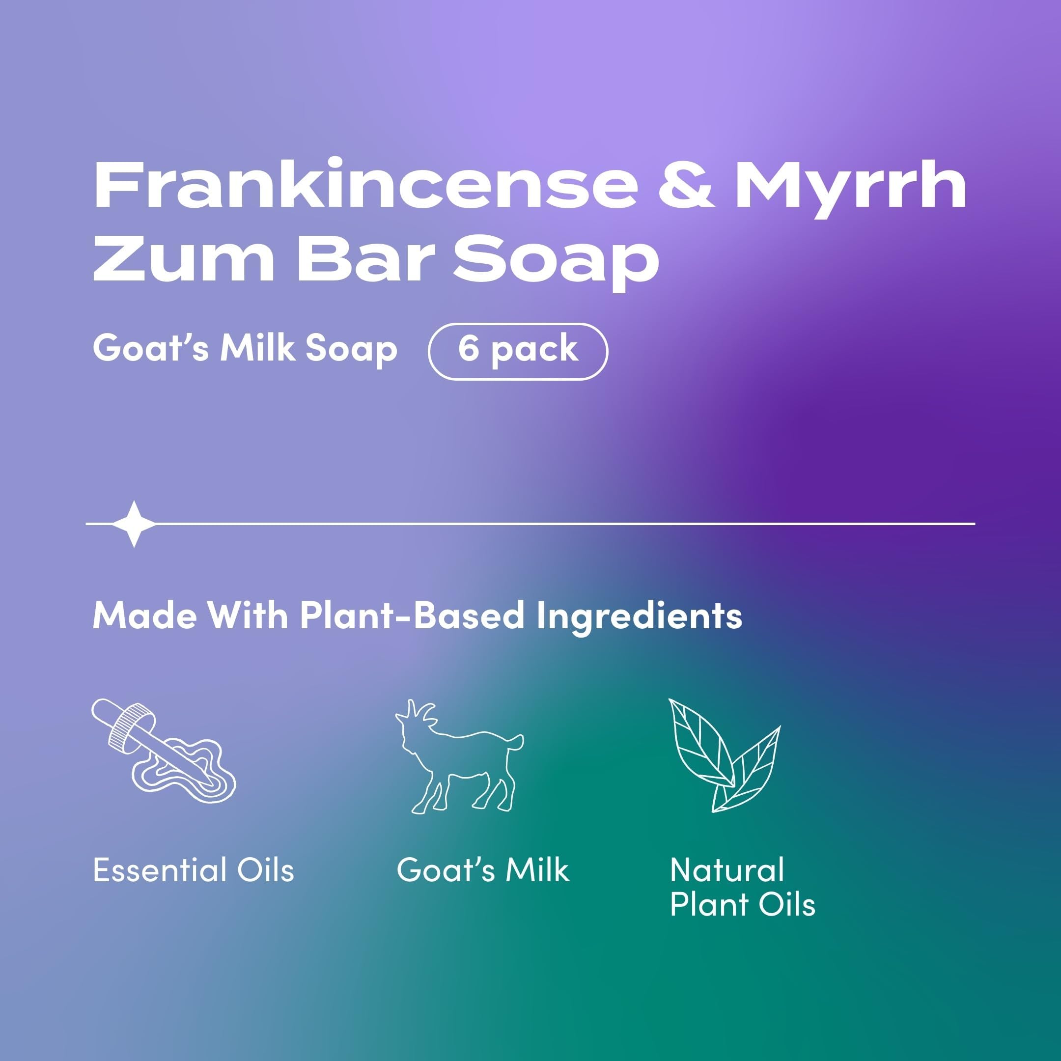 Indigo Wild Zum Bar Goat's Milk Soap - Frankincense and Myrrh - 3 oz (6 Pack)