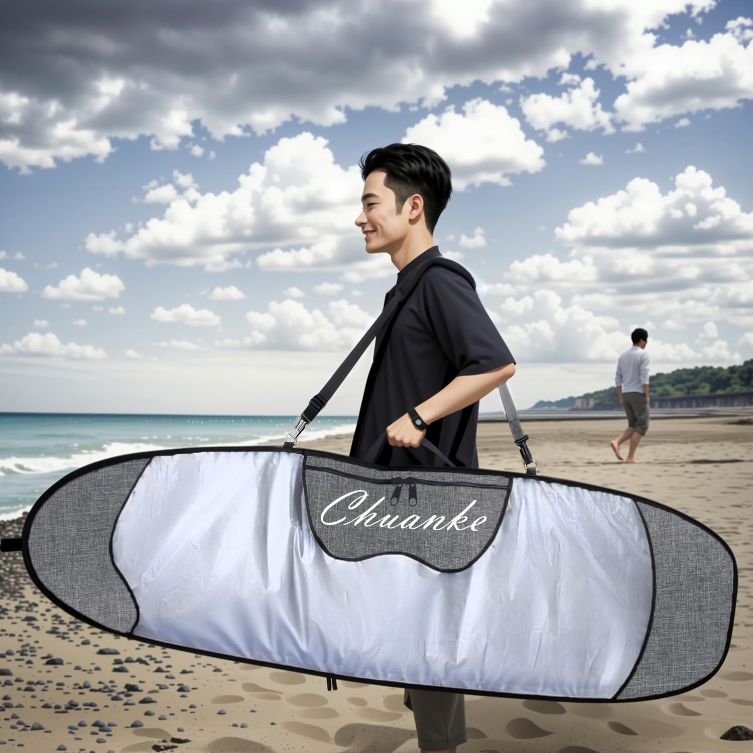 Surfbrett-Tasche für den Außenbereich, wasserdicht und Sonnenschutz, Surfbrett-Tragetaschen mit Flossenschlitz, für 1,8 m, 1,8 m, 2,3 m, 2,3 m, 2,4 m, 2,9 m Longboard-Aufbewahrung und Reisen